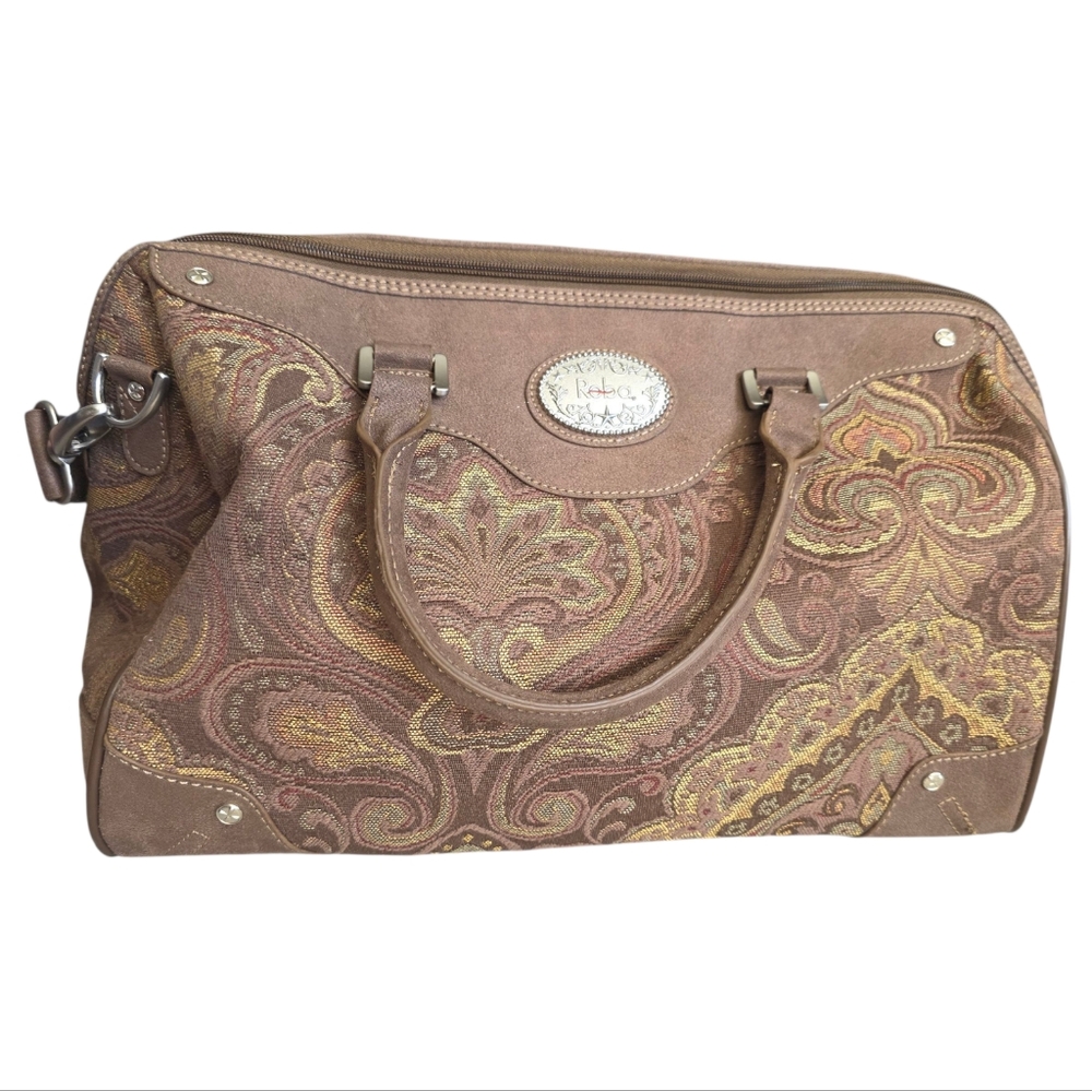Reba Brown Travel Bag with Paisley Design